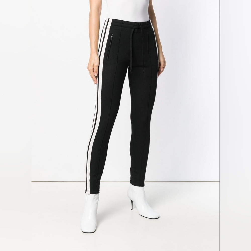 Isabel Marant Etoile Pant Black White Dario Track Tapered Size 38 US 6